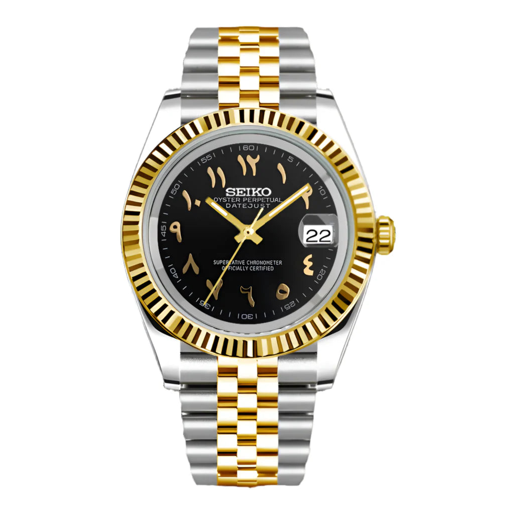 Seiko Mod Arabic Dial Noir et Doré