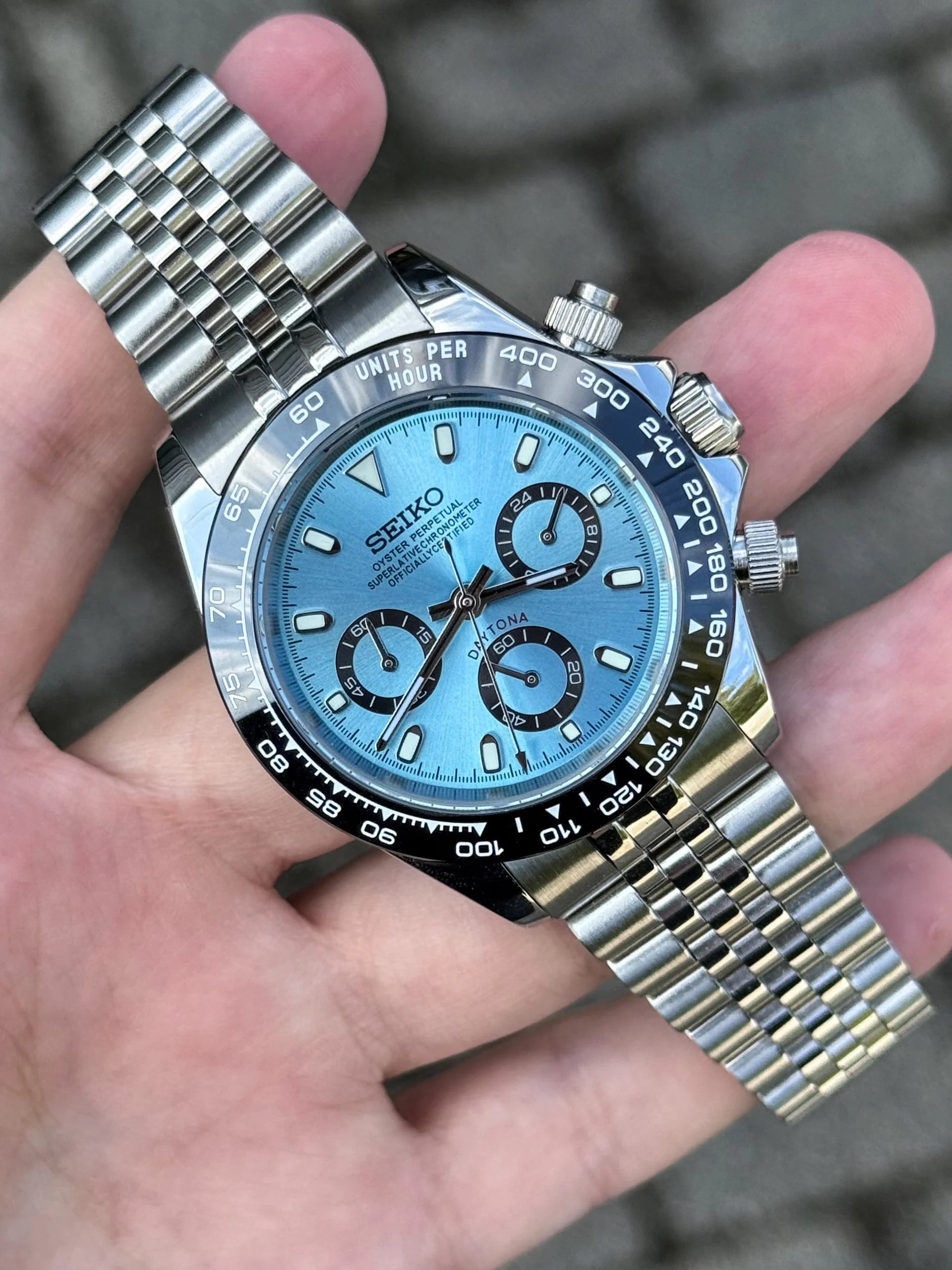 Seiko Mod Daytona Bleu Noir