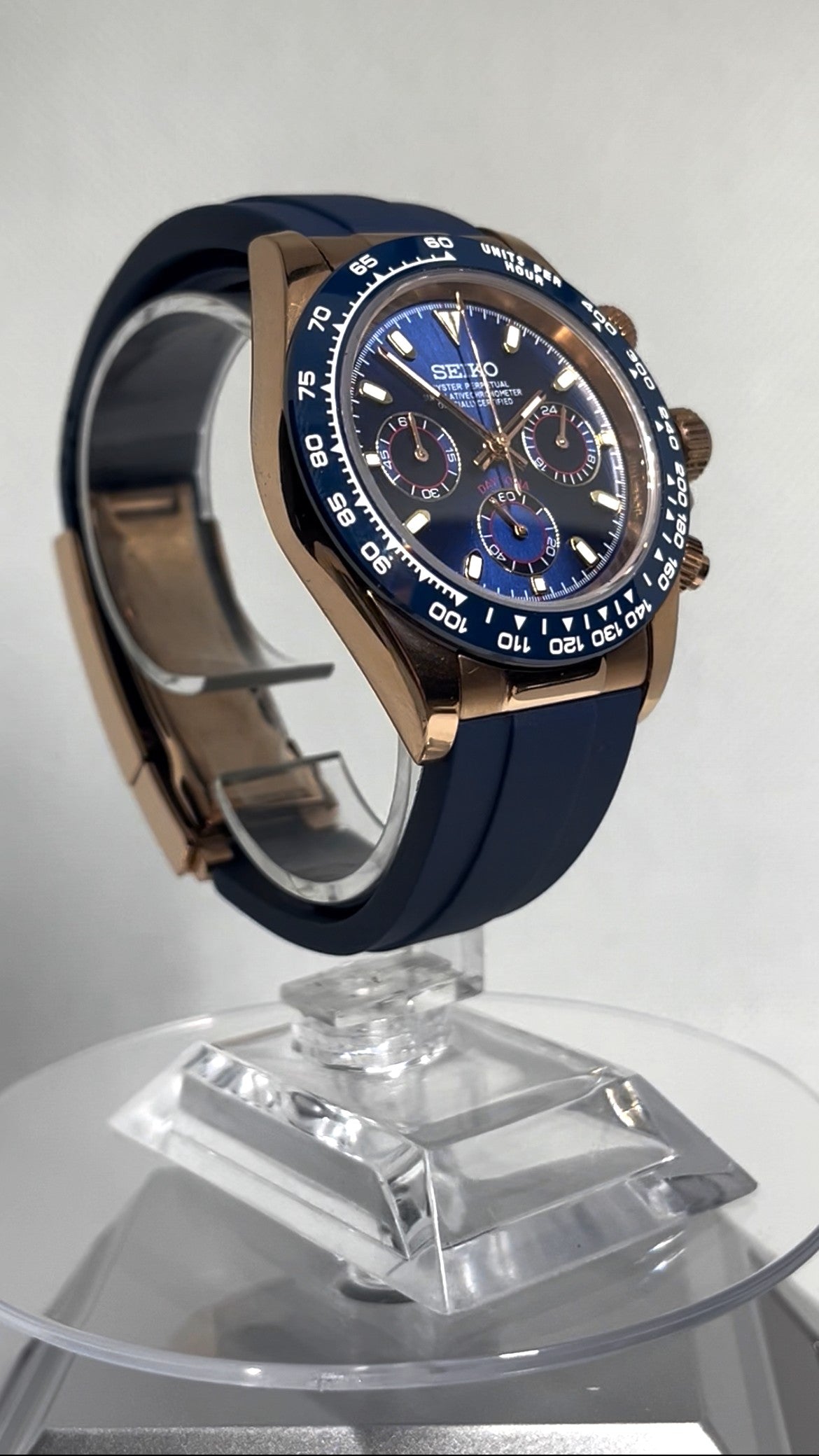 Seiko Mod Daytona Bleu Nuit Doré