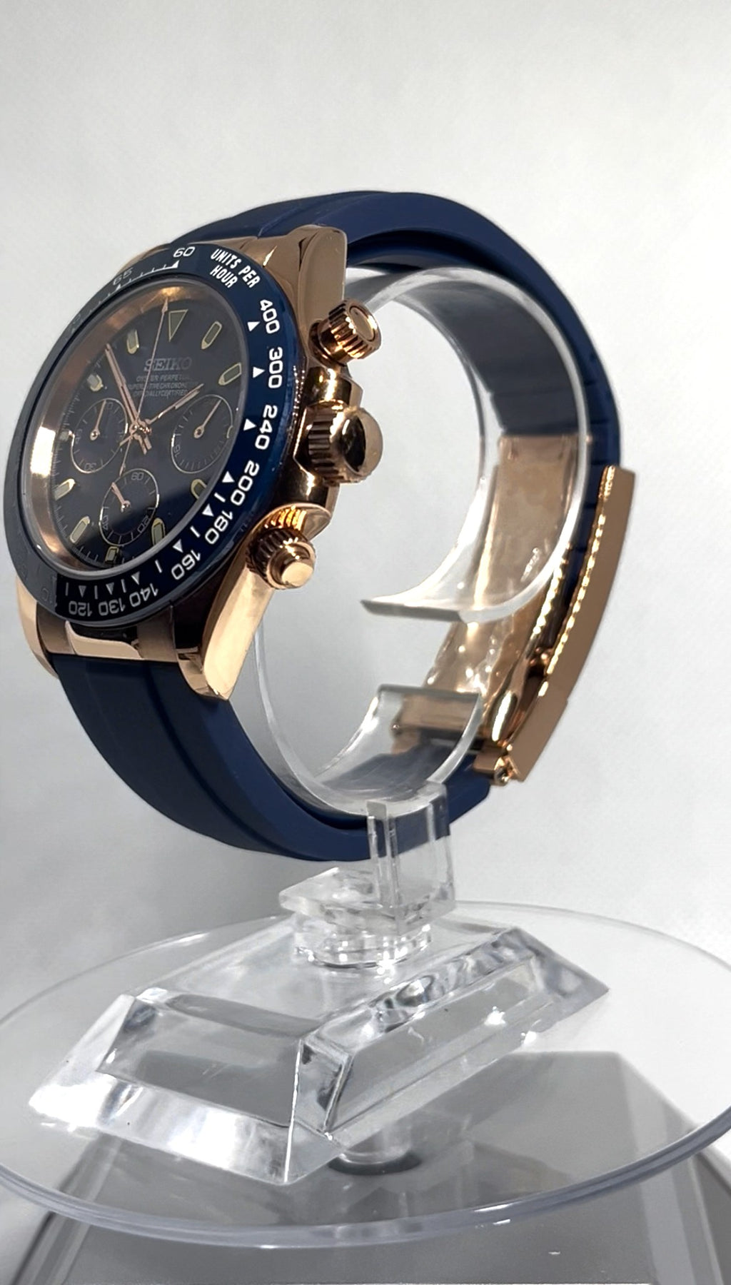 Seiko Mod Daytona Bleu Nuit Doré