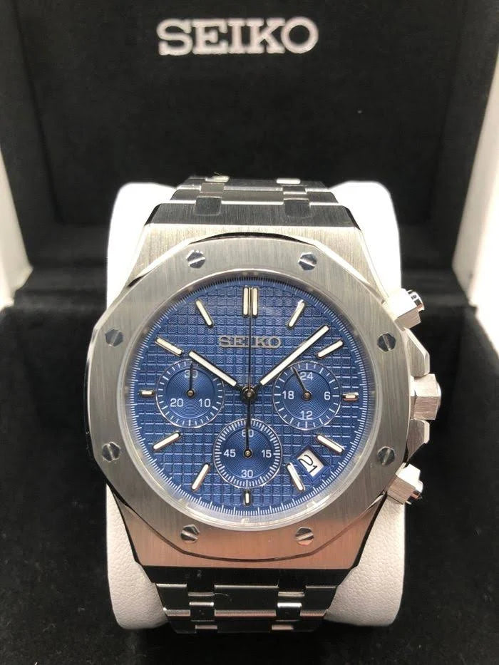Seiko Mod Royal Oak Bleu Chronograph